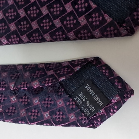 Bundle of 2 Silk Designer Neckties. Purple. Pink. EUC - Picture 5 of 11
